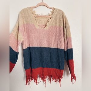 Distressed sweater